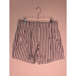 Karl Lagerfeld Paris Womens Striped Chino Shorts 12 Nautical Coastal Preppy Chic